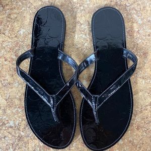 Coach Black Thong Cadee Sandals